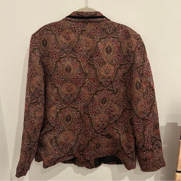 Coldwater Creek Paisley Embroidered Velvet Blazer - Picture 2 of 7